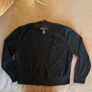 INC International Concepts Black Lace Cardigan